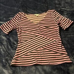 Candie's light Purple and Black Fitted Asymmetrical Blouse